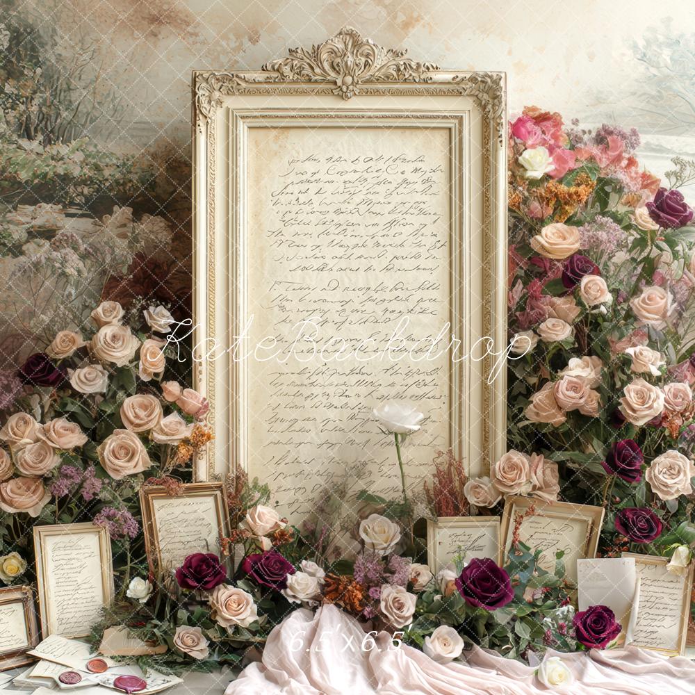 Kate Hochzeit Vintage Rahmen Rosen Hintergrund Entworfen von Mini MakeBelieve