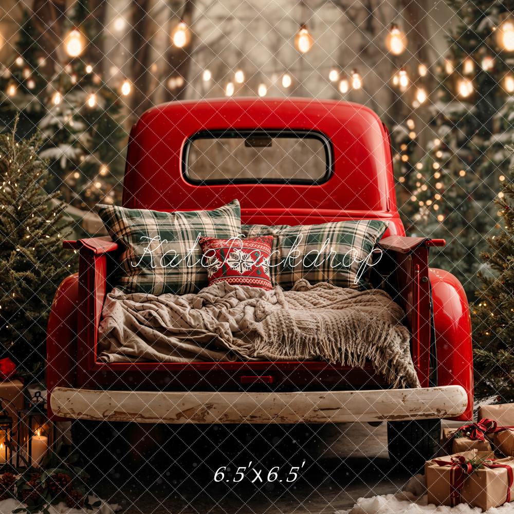 Kate Weihnachten Roter Pickup Tannenbaum Hintergrund Entworfen von Emetselch - Kate Backdrop.de