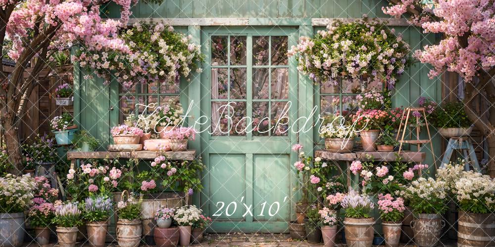Kate Frühling Gartenhaus Blüten Rosa Hintergrund Entworfen von Emetselch - Kate Backdrop.de