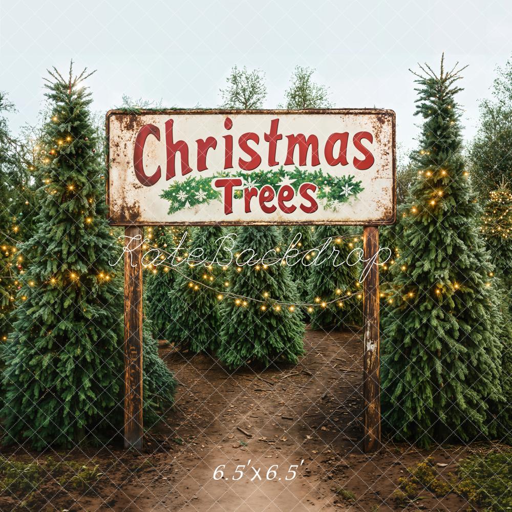 Kate Weihnachten Tannenbäume Lichter Natur Hintergrund Entworfen von Emetselch - Kate Backdrop.de