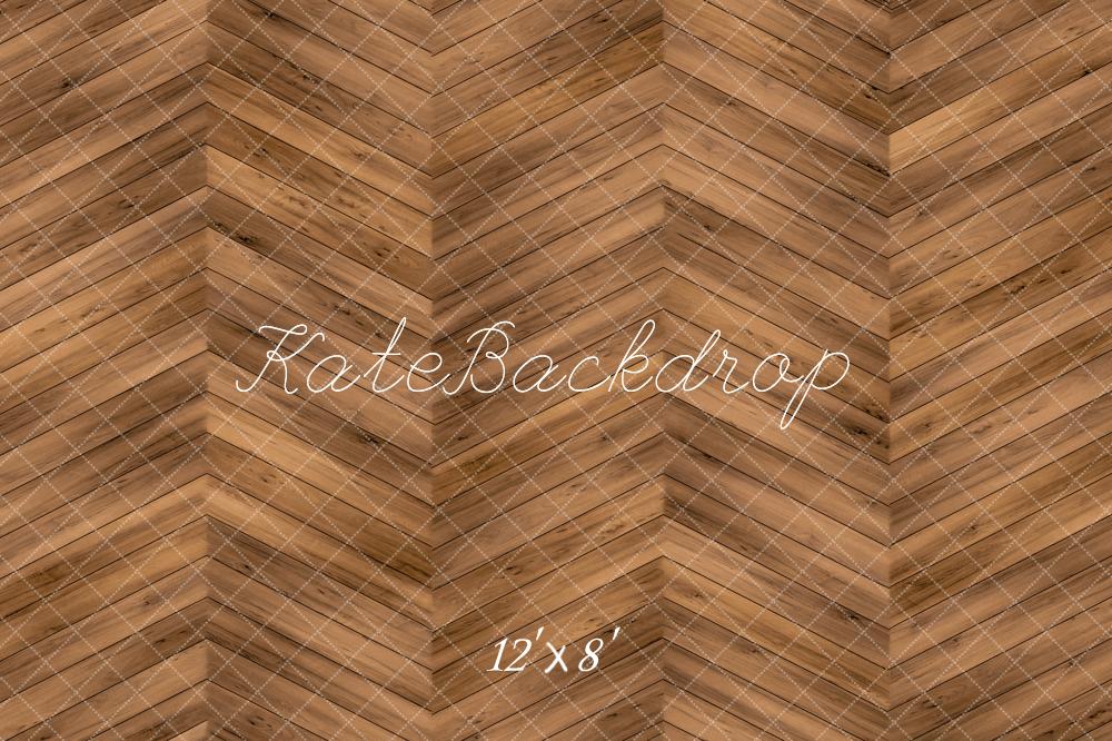 Kate Holz Fischgrät Muster Braun Fleece Hintergrund Entworfen von Kate Image - Kate Backdrop.de