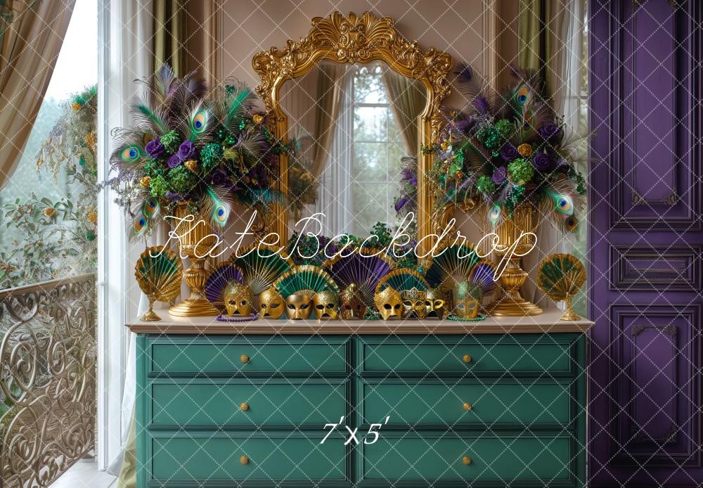 Kate Karneval Masken Pfauenfedern Barock Hintergrund Entworfen von Mini MakeBelieve