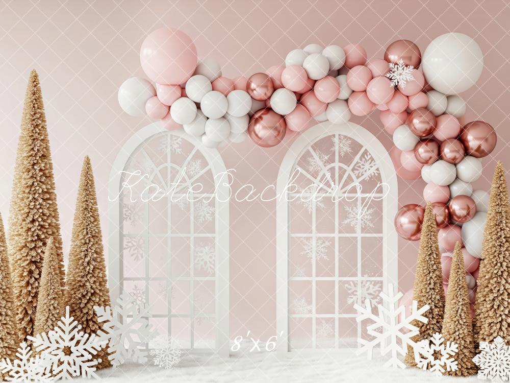 Kate Weihnachten Bögen Luftballons Rosa Hintergrund Entworfen von Patty Roberts