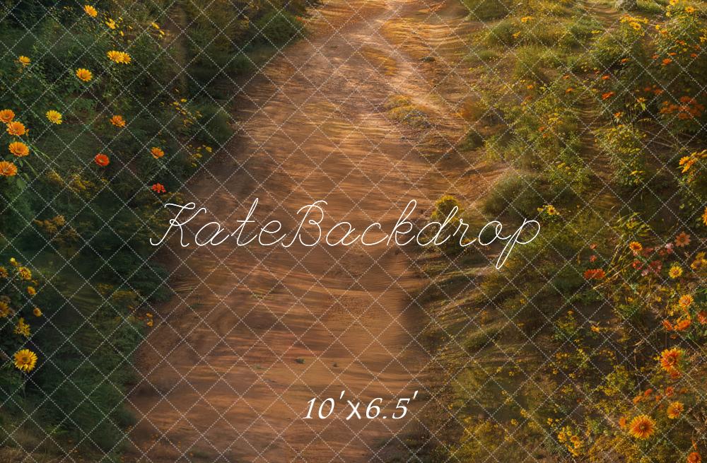 Kate Sommer Blumenweg Malerisch Fleece Hintergrund Entworfen von Kate Image - Kate Backdrop.de