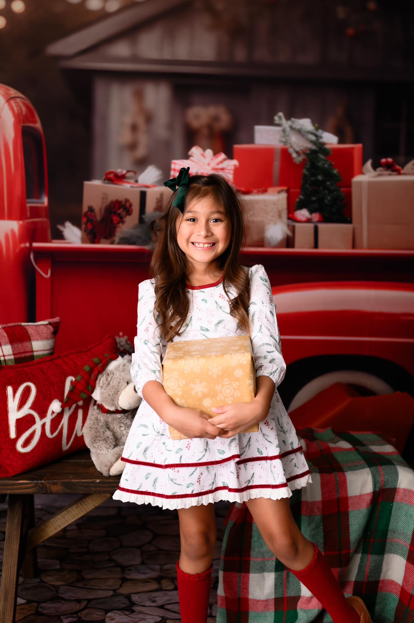 ⚡Blitzangebote #4-Kate Weihnachtsgeschenk Weihnachten in rotem Auto Hintergrund für Fotografie - Kate Backdrop.de