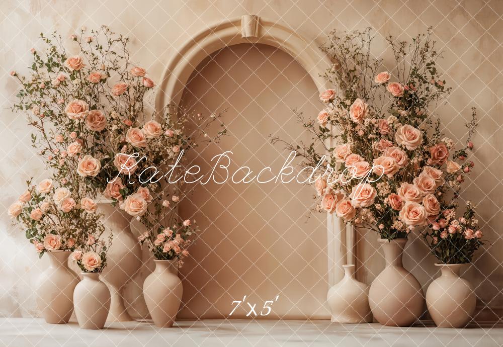 Kate Blumen Vasen Bogen Beige Hintergrund Entworfen von Emetselch