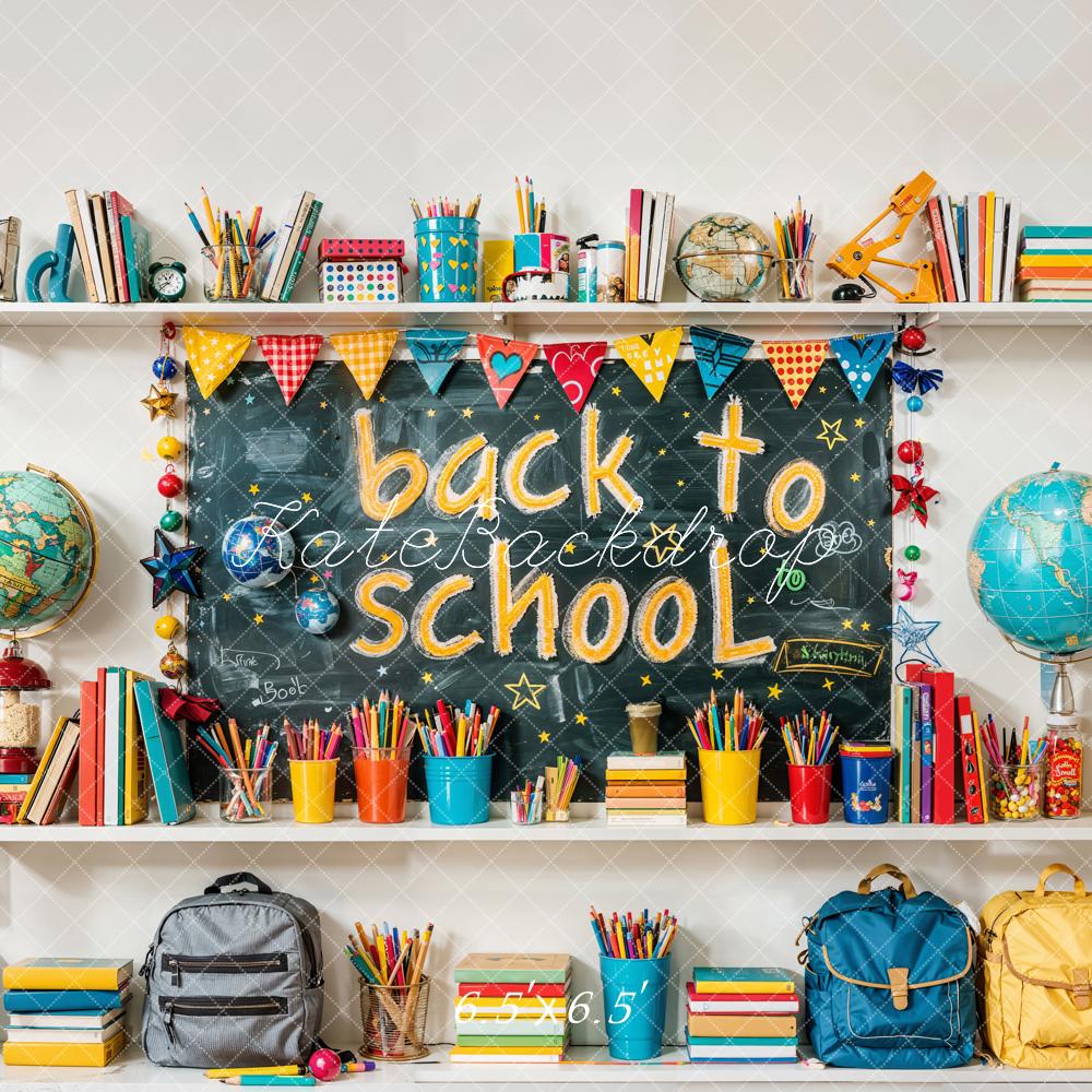 Kate Zurück Zur Schule Schultafel Bunt Hintergrund Entworfen von Emetselch - Kate Backdrop.de