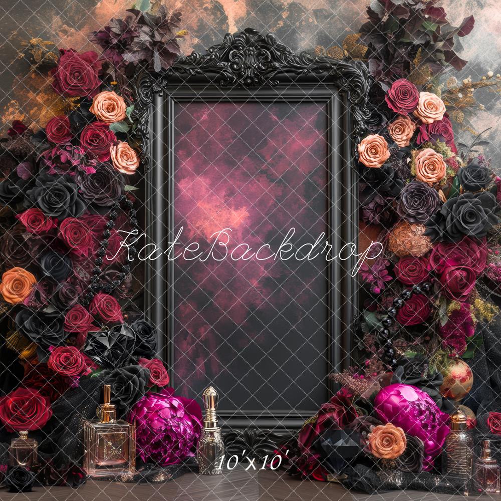 Kate Fine Art Spiegel Rosen Dunkel Hintergrund Entworfen von Mini MakeBelieve - Kate Backdrop.de