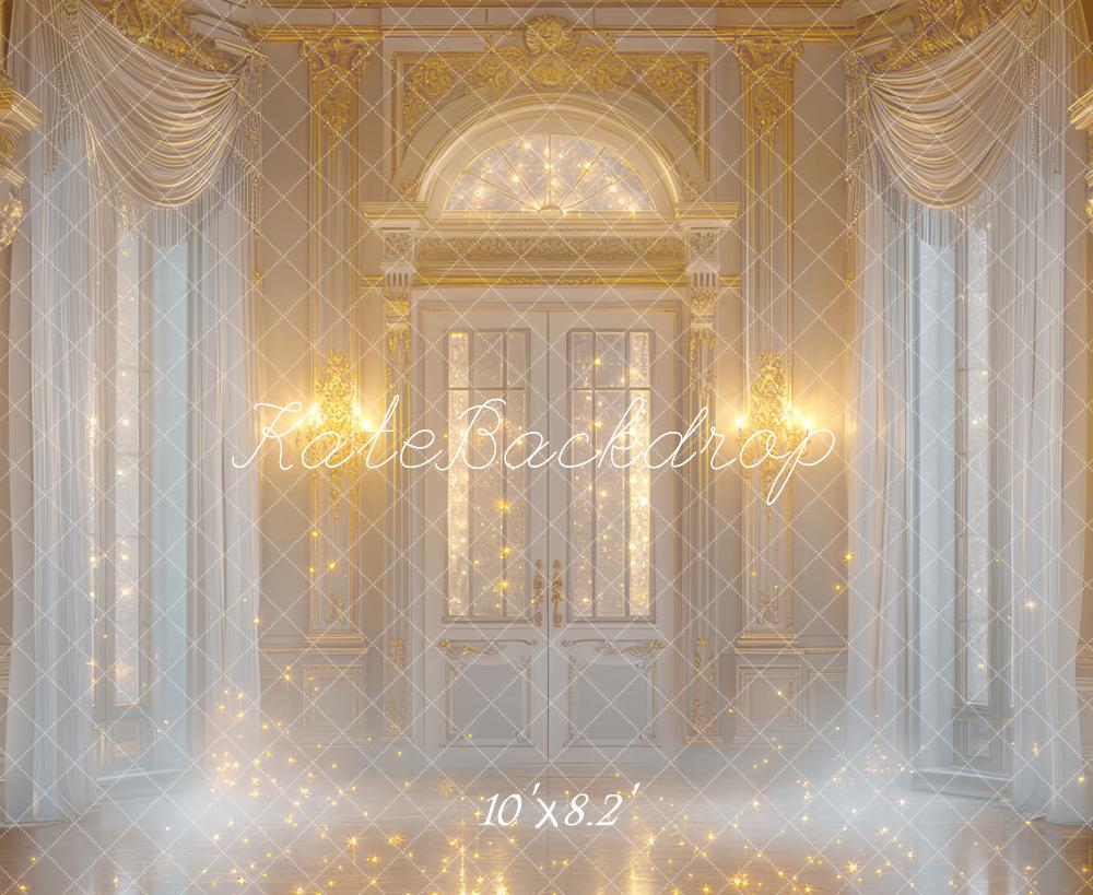 Kate Ballsaal Fenster Gold Elegant Hintergrund Entworfen von Mini MakeBelieve - Kate Backdrop.de