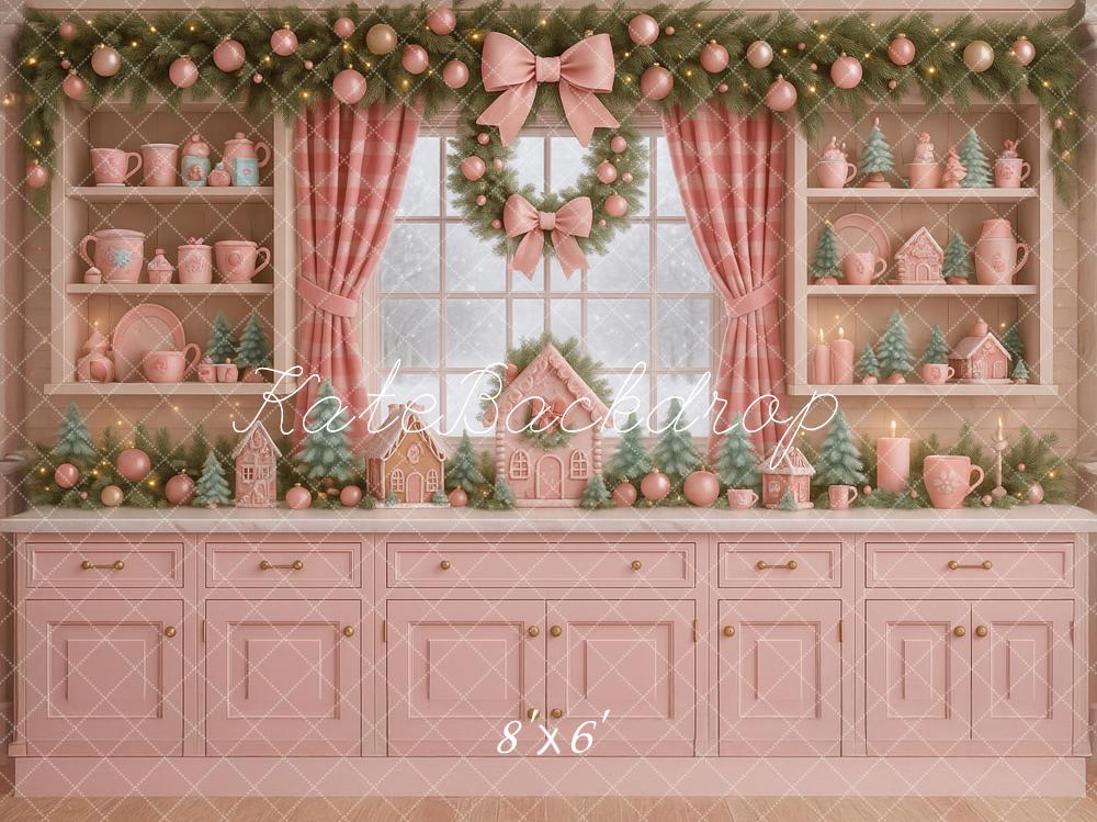 Kate Weihnachten Rosa Küche Girlanden Hintergrund Entworfen von Ashley Paul