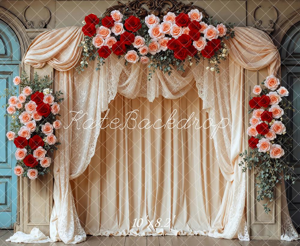 Kate Hochzeit Rosen Bogen Vintage Hintergrund Entworfen von Mini MakeBelieve