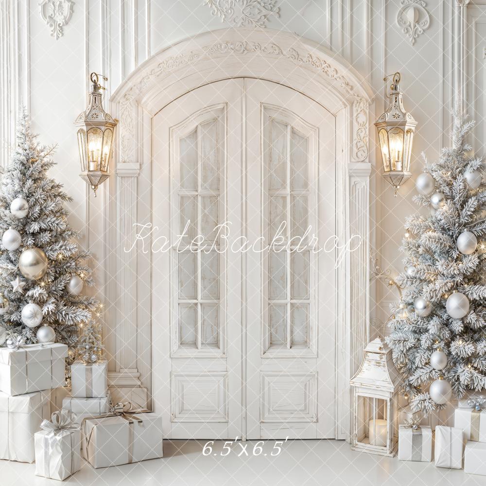 Kate Weihnachten Tür Weihnachtsbäume Weiß Hintergrund Entworfen von Emetselch - Kate Backdrop.de