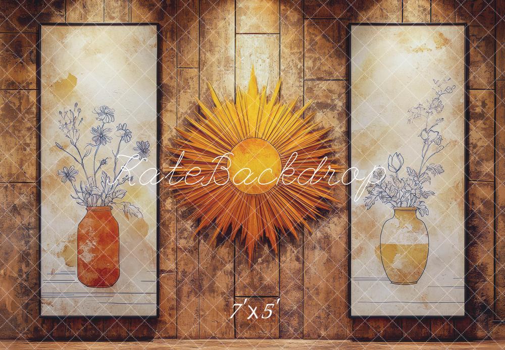 Kate Sonne Holz Blume Braun Hintergrund Entworfen von Mini MakeBelieve - Kate Backdrop.de