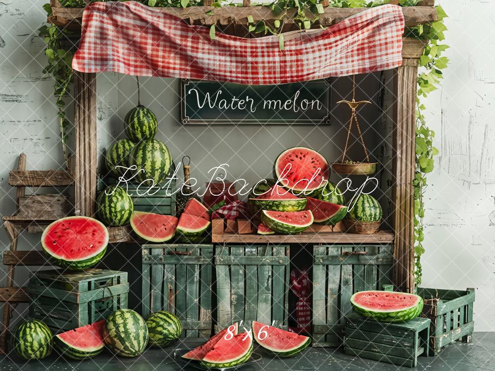 Kate Sommer Wassermelone Holzkisten Rustikal Hintergrund Entworfen von Emetselch - Kate Backdrop.de