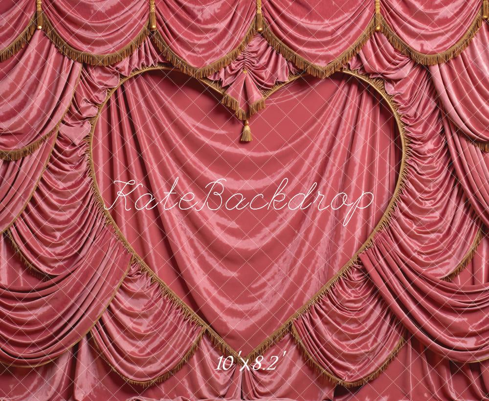 Kate Valentinstag Herz Vorhang Rosa Hintergrund Entworfen von Mini MakeBelieve - Kate Backdrop.de
