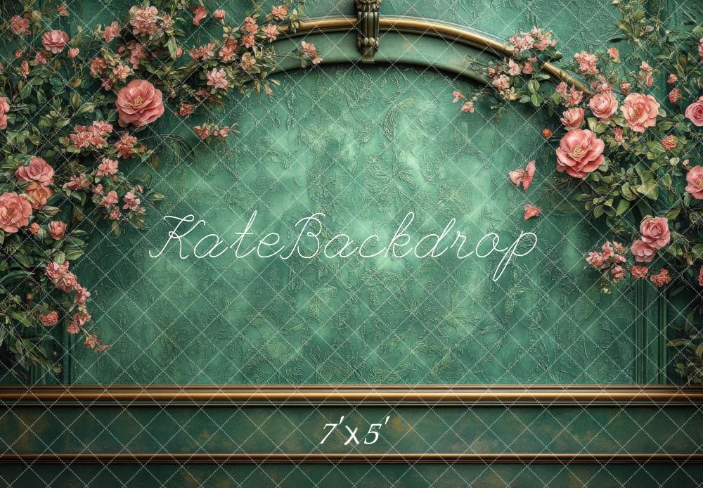Kate Vintage Rosenbogen Grün Hintergrund Entworfen von Mini MakeBelieve - Kate Backdrop.de