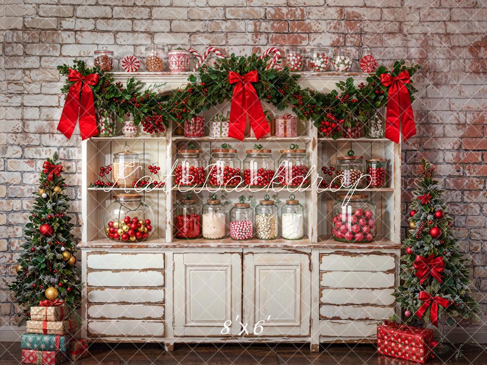 Kate Weihnachten Süßigkeiten Regal Vintage Hintergrund Entworfen von Emetselch