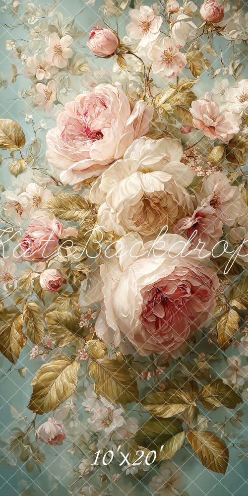 Kate Blumen Rosen Aquarell Pastell Hintergrund Entworfen von Emetselch