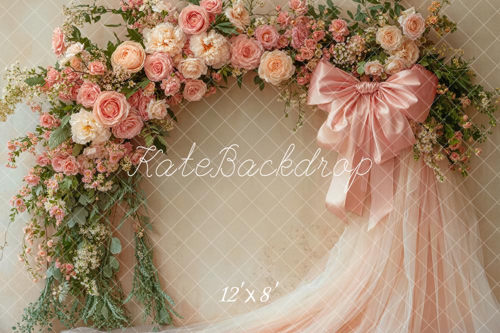 Kate Hochzeit Blumen Bogen Rosa Hintergrund Entworfen von Emetselch