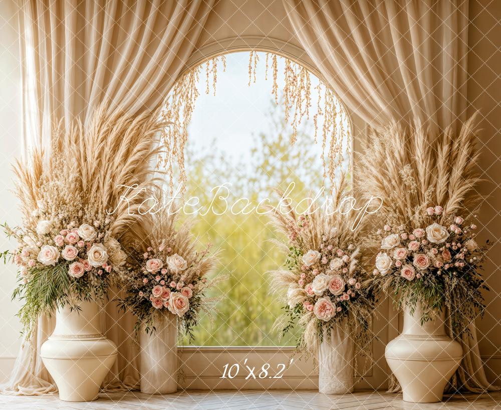 Kate Hochzeit Blumen Bögen Beige Hintergrund Entworfen von Emetselch