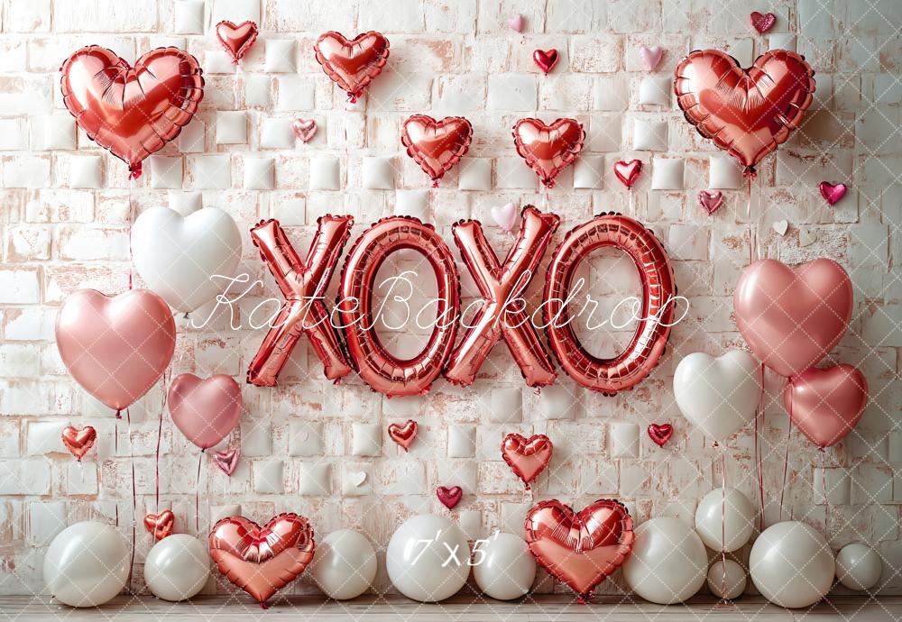 Kate Valentinstag Herz Ballons Roségold Hintergrund Entworfen von Emetselch