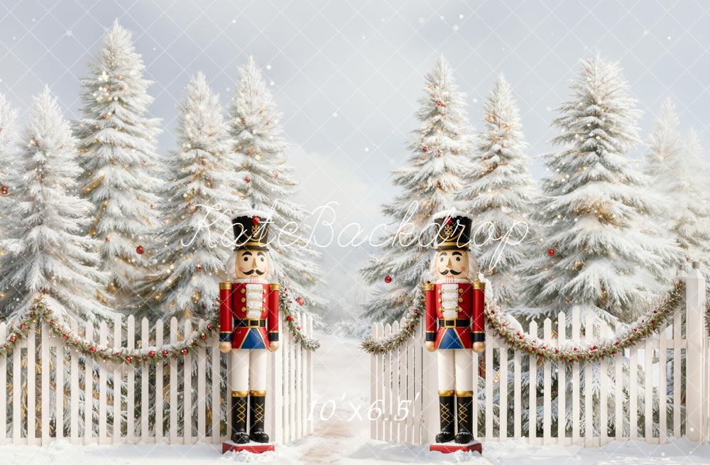 Kate Weihnachten Nussknacker Schnee Wald Hintergrund Entworfen von Emetselch - Kate Backdrop.de