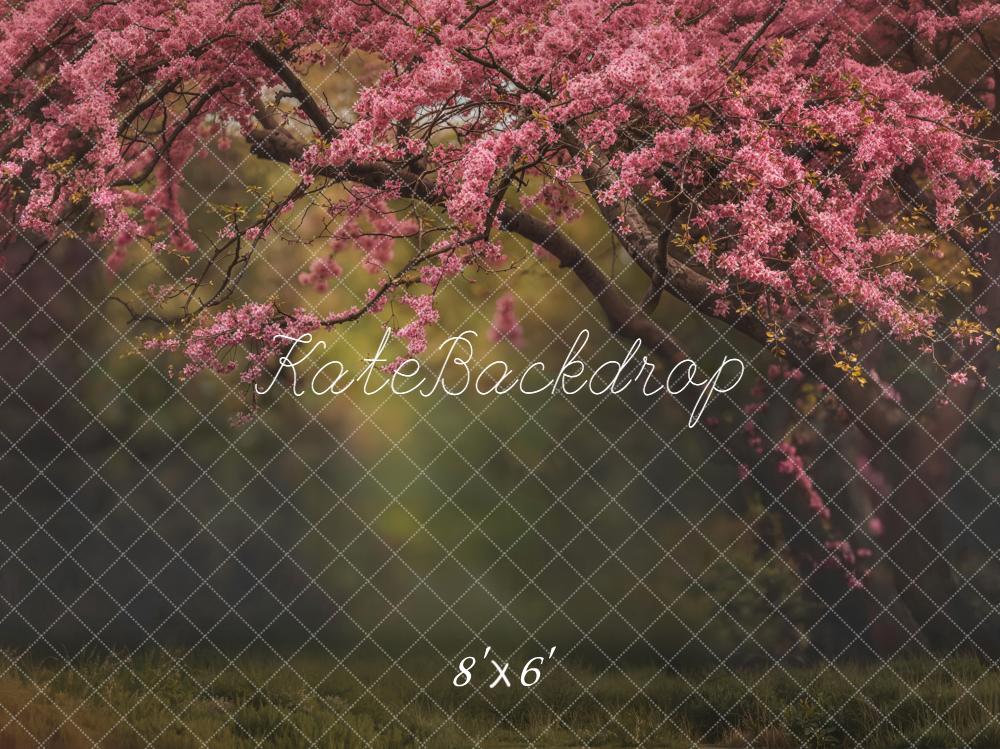 Kate Frühling Blühender Baum Rosa Fleece Hintergrund Entworfen von Emetselch