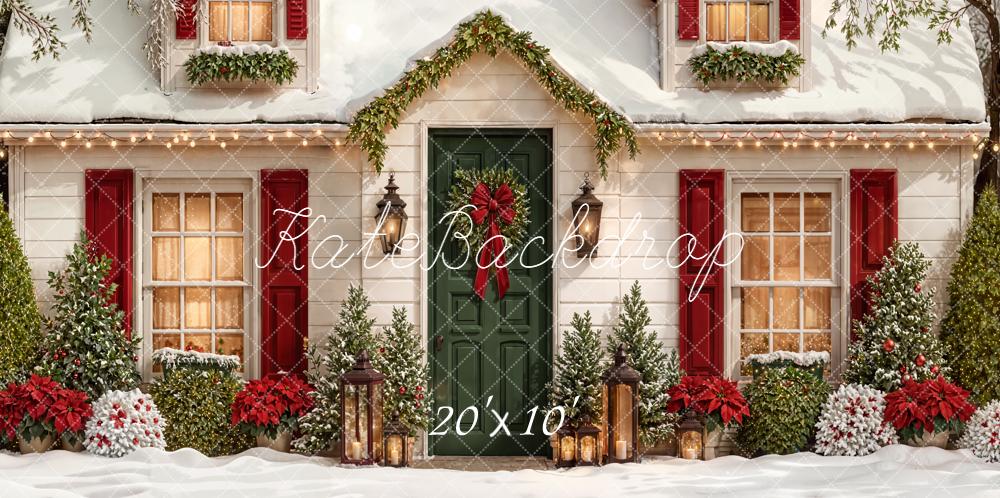 Kate Weihnachten Haus Fassade Schnee Hintergrund Entworfen von Emetselch - Kate Backdrop.de