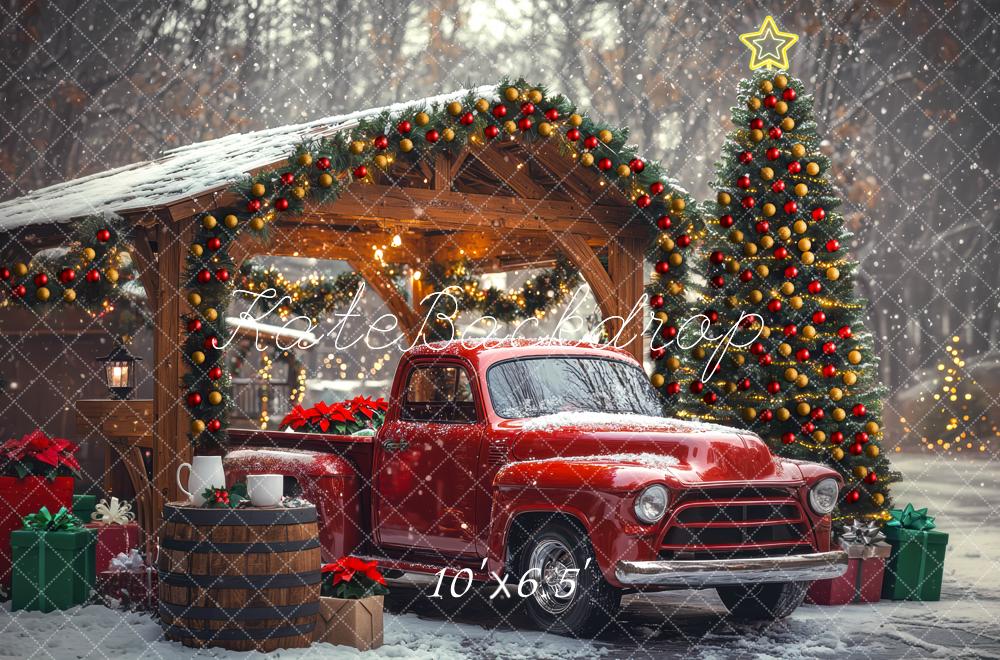Kate Weihnachten Truck Geschenkpakete Tannenbaum Hintergrund Entworfen von Mini MakeBelieve - Kate Backdrop.de