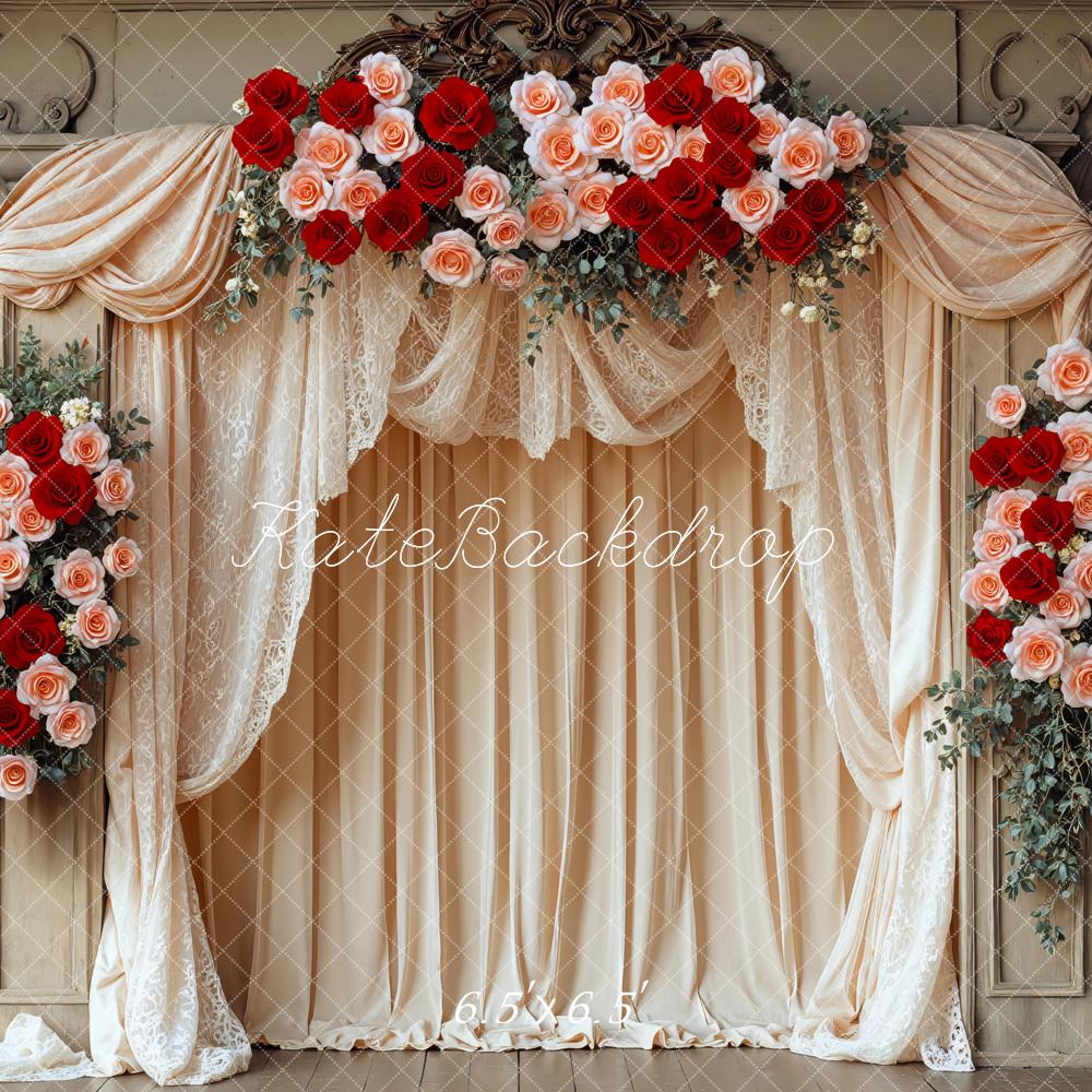 Kate Hochzeit Rosen Bogen Vintage Hintergrund Entworfen von Mini MakeBelieve