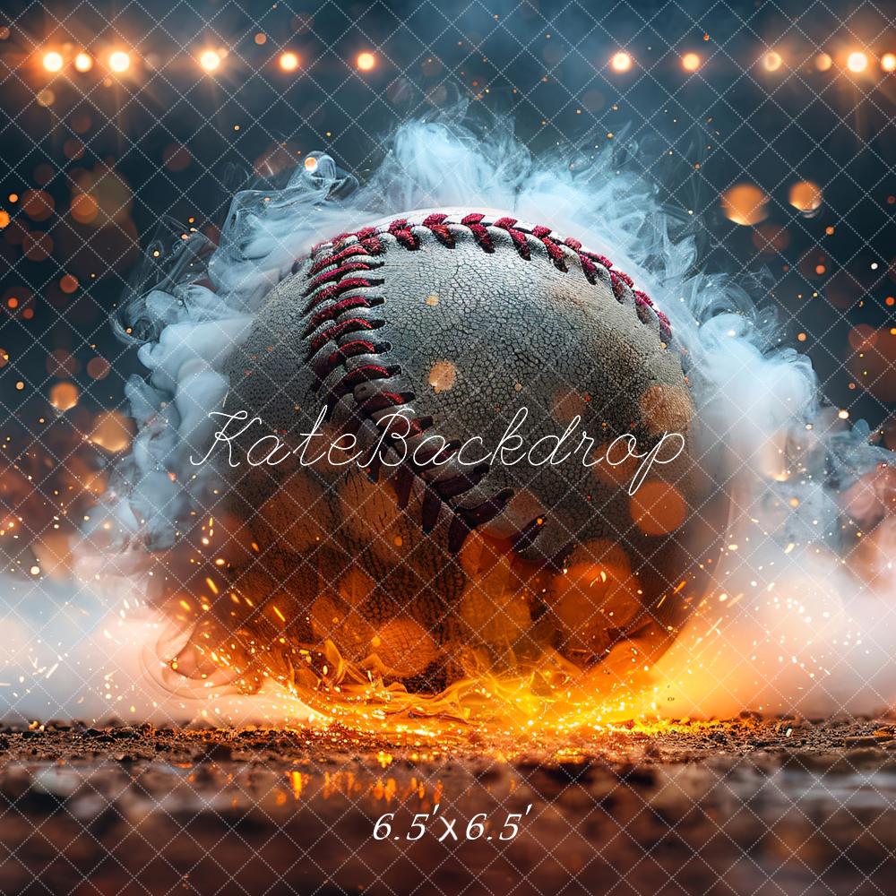 Kate Sport Baseball Feuer Effekt Hintergrund Entworfen von Chain - Kate Backdrop.de
