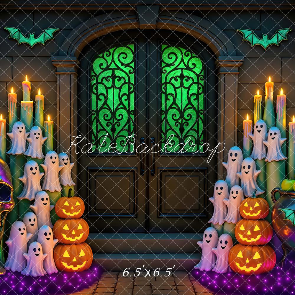 Kate Halloween Geister Kürbisse Kerzen Hintergrund Entworfen von Mini MakeBelieve - Kate Backdrop.de