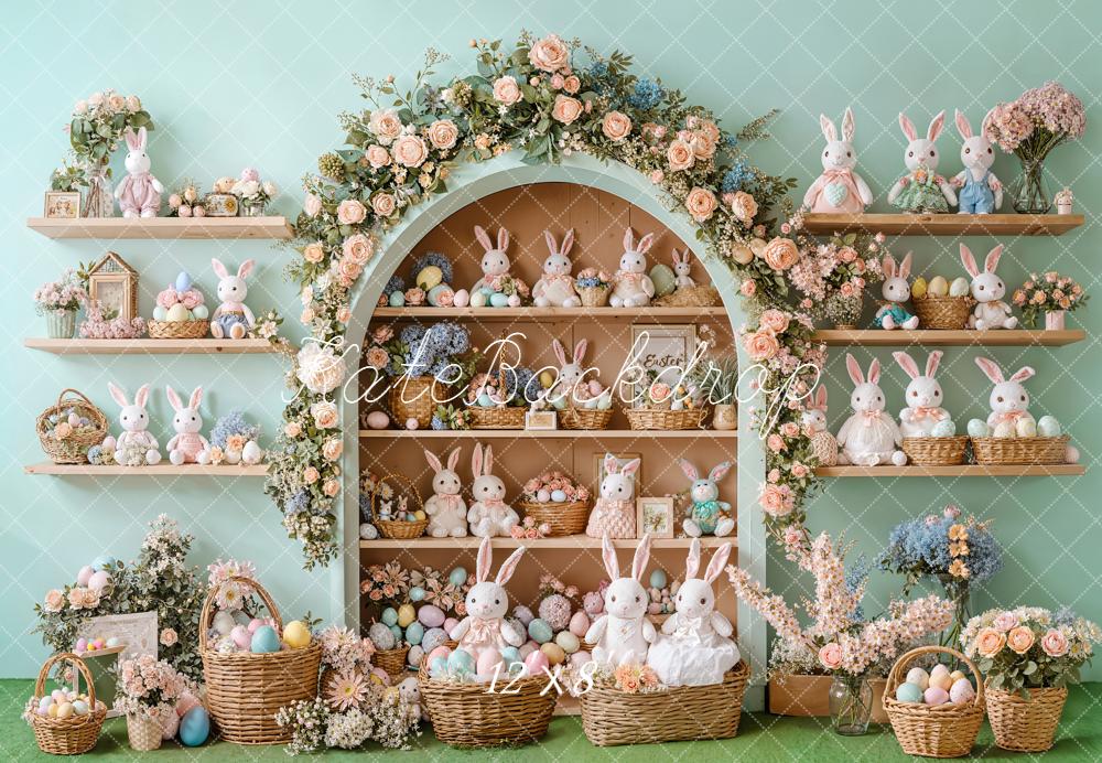 Kate Ostern Hase Eier Pastell Blumen Fleece Hintergrund Entworfen von Emetselch