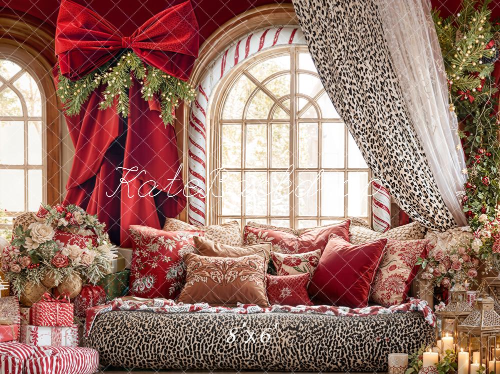 Kate Weihnachten Fenster Geschenke Leopard Stil Fleece Hintergrund Entworfen von Emetselch