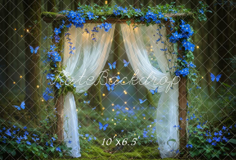 Kate Fairy Blumen Bogen Wald Fleece Hintergrund Entworfen von Chain - Kate Backdrop.de