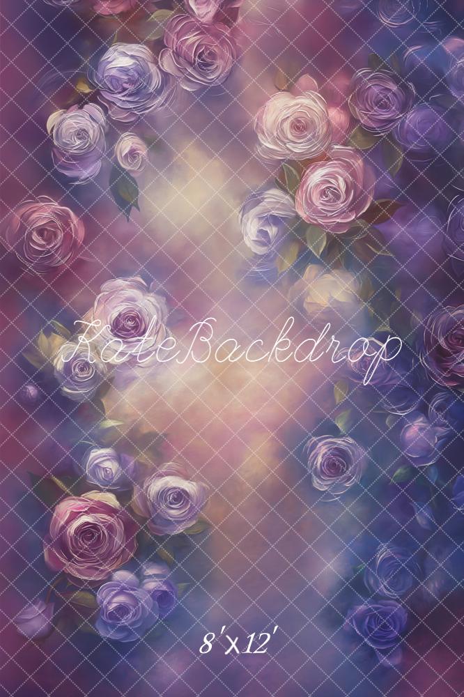 Kate Blumen Rosen Lila Pastell Hintergrund Entworfen von Emetselch - Kate Backdrop.de