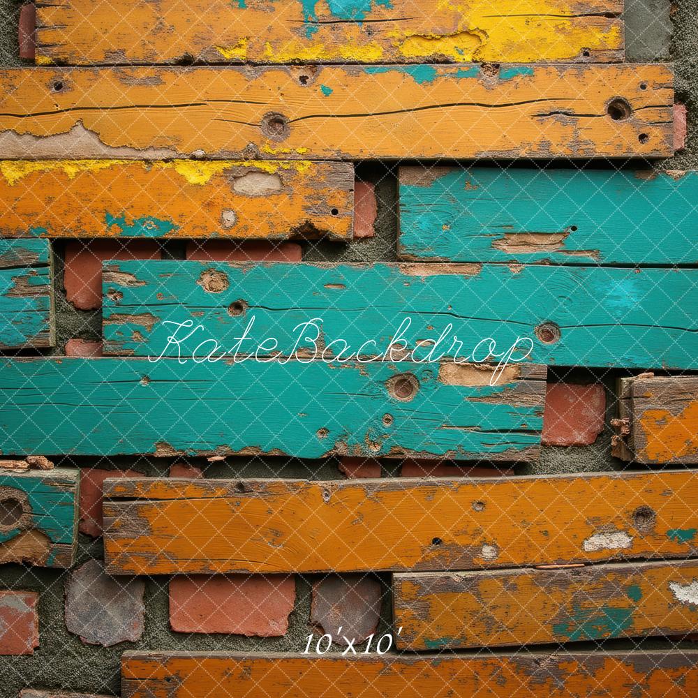 Kate Holz Backstein Used Look Hintergrund Entworfen von Laura Bybee - Kate Backdrop.de
