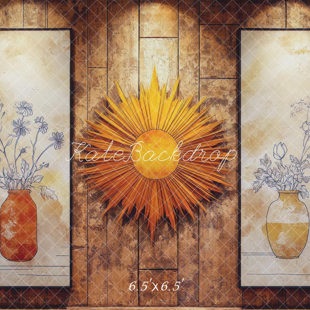 Kate Sonne Holz Blume Braun Hintergrund Entworfen von Mini MakeBelieve - Kate Backdrop.de