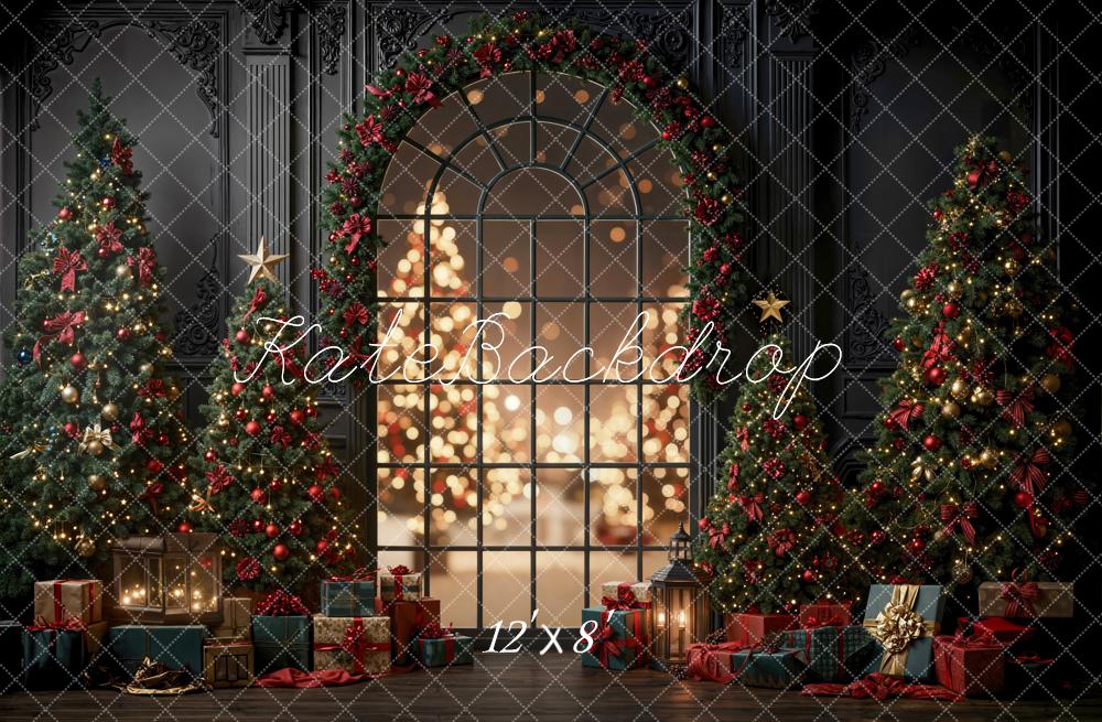 Kate Weihnachten Weihnachtsbaum Geschenke Fenster Fleece Hintergrund Entworfen von Emetselch - Kate Backdrop.de