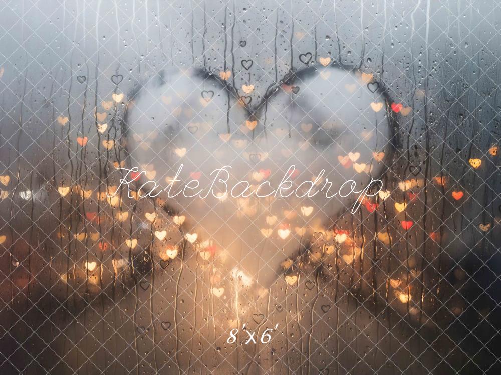 Kate Valentinstag Herz Regen Bokeh Hintergrund Entworfen von Mini MakeBelieve - Kate Backdrop.de