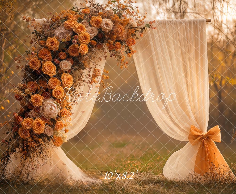 Kate Herbst Hochzeit Blumen Vorhang Hintergrund Entworfen von Emetselch - Kate Backdrop.de