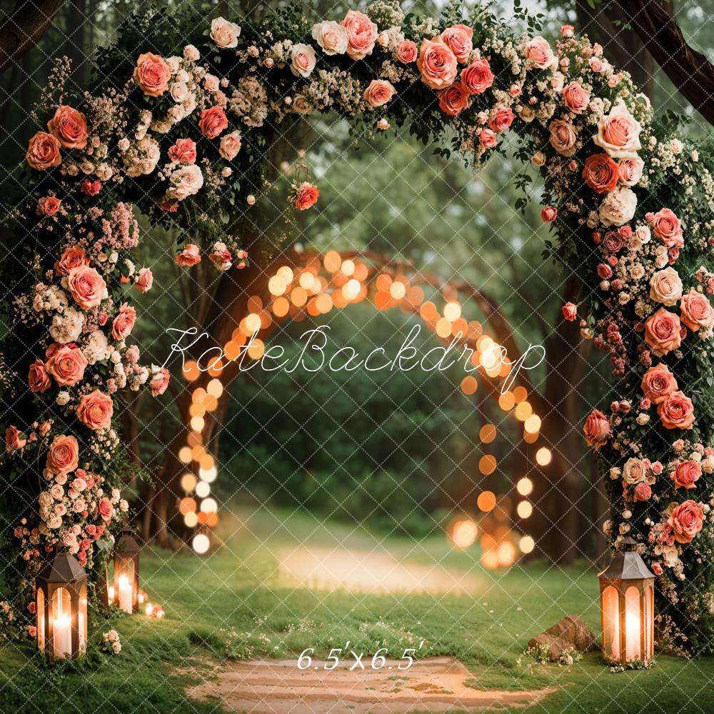 Kate Hochzeit Blumenbogen Wald Romantisch Hintergrund Entworfen von Emetselch