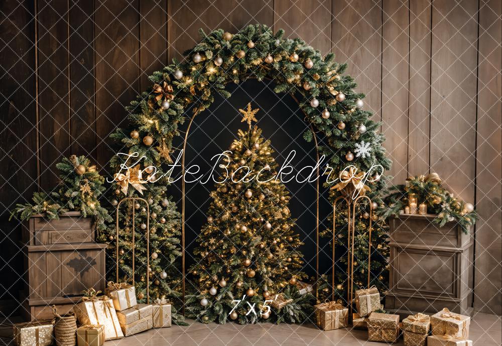 Kate Weihnachten Baum Goldene Geschenke Hintergrund Entworfen von Emetselch