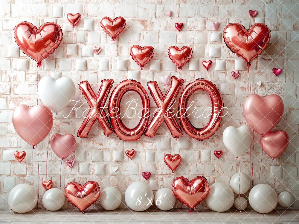 Kate Valentinstag Herz Ballons Roségold Hintergrund Entworfen von Emetselch