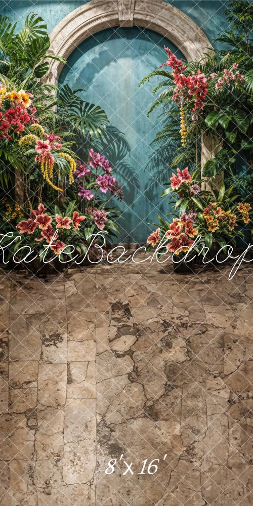 Kate Kombi Botanisch Torbogen Blumen Vintage Hintergrund Entworfen von Emetselch