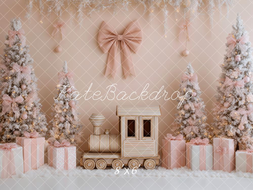Kate Weihnachten Rosa Tannenbaum Geschenke Hintergrund Entworfen von Patty Roberts