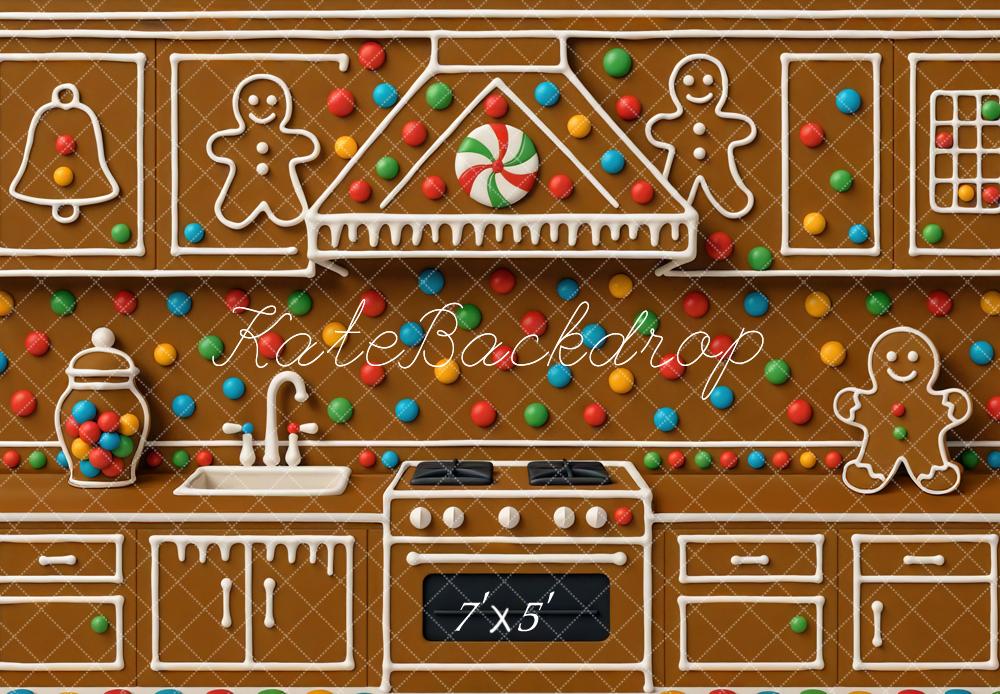 Kate Weihnachten Lebkuchen Küche Bunt Hintergrund Entworfen von Mini MakeBelieve - Kate Backdrop.de