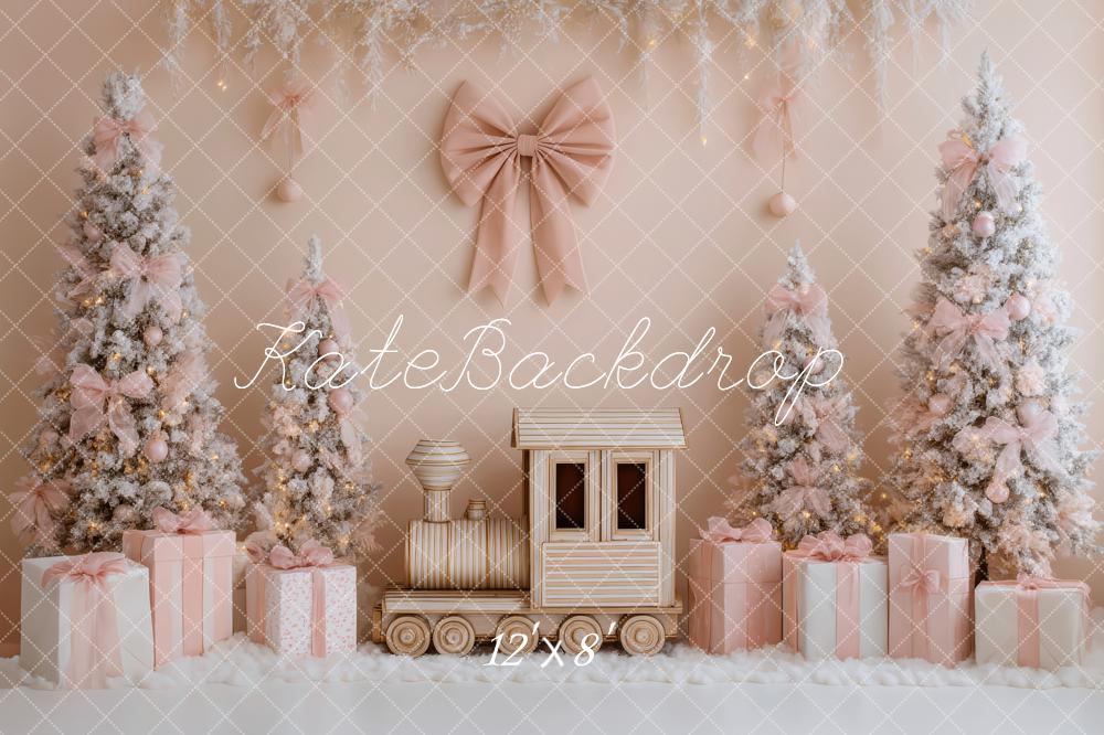 Kate Weihnachten Rosa Tannenbaum Geschenke Hintergrund Entworfen von Patty Roberts