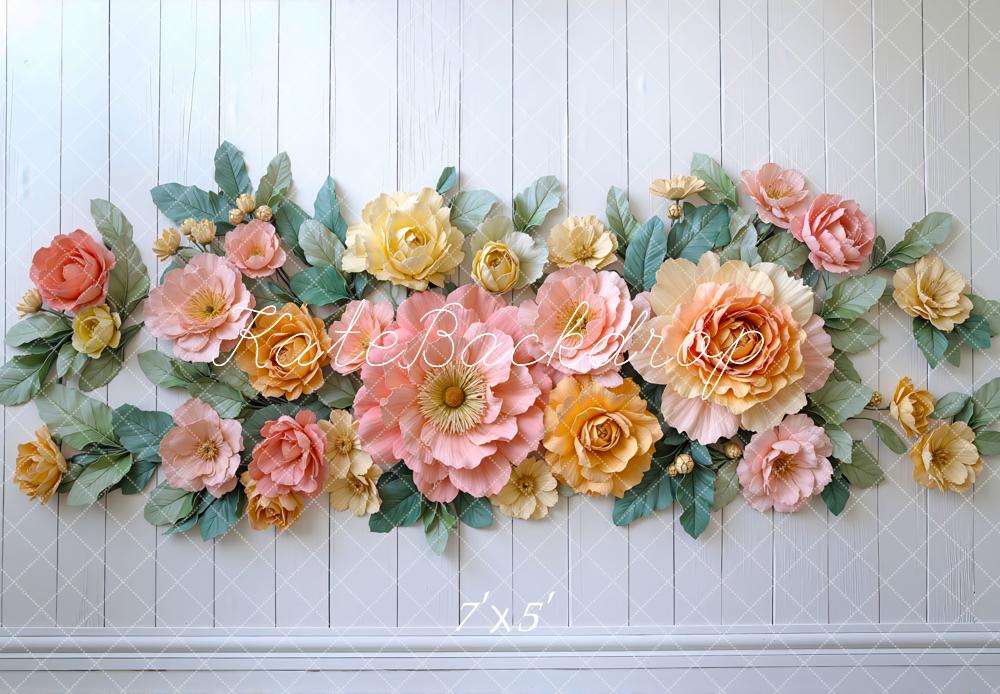 Kate Blumen Wand Pastellfarben Hintergrund Entworfen von Mini MakeBelieve - Kate Backdrop.de
