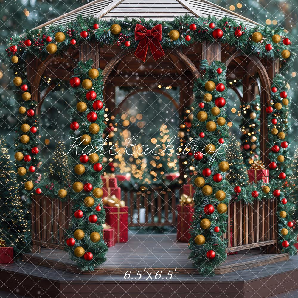 Kate Weihnachten Pavillon Girlanden Geschenkboxen Hintergrund Entworfen von Mini MakeBelieve - Kate Backdrop.de